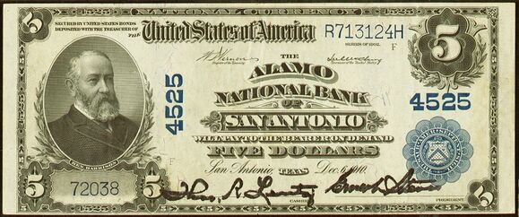 1902 Plain Back $5 bank note