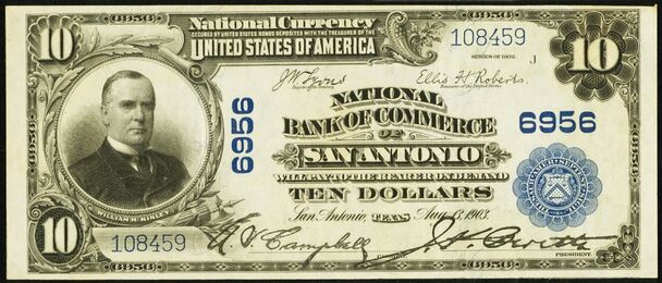 1902 Plain Back $10 bank note