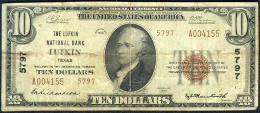 1929 Type 2 $10 bank note