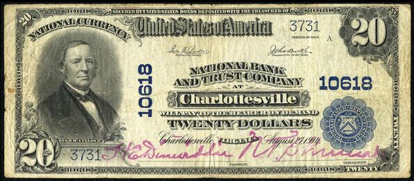 1902 Plain Back $20 bank note