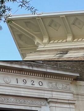 Detail work on the National Bank of Charlottesville