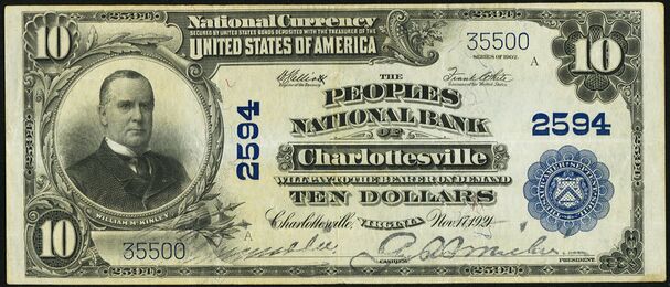 1902 Plain Back $10 bank note