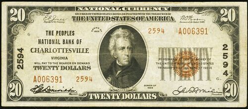 1929 Type 2 $20 bank note