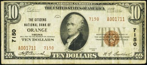 1929 Type 2 $10 bank note