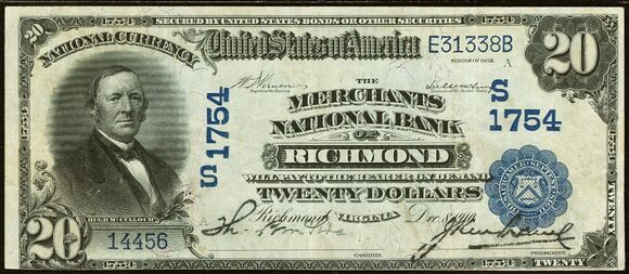 1902 Date Back $20 bank note