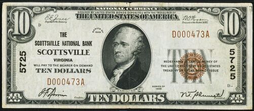 1929 Type 1 $10 bank note