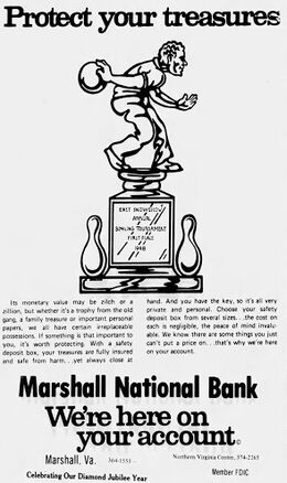 A 1980 advertisement for the Marshall National Bank and Trust Company