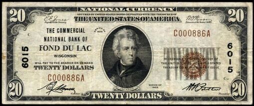 1929 Type 1 $20 bank note