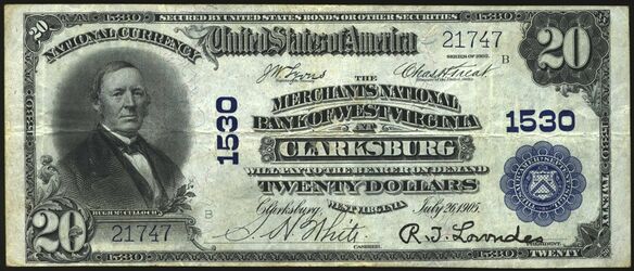 1902 Plain Back $20 bank note
