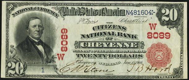1902 Red Seal $20 bank note