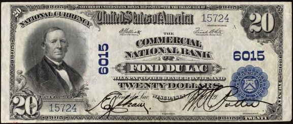 1902 Plain Back $20 bank note