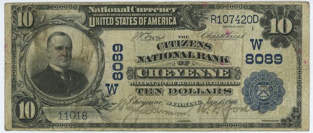 1902 Plain Back $10 bank note