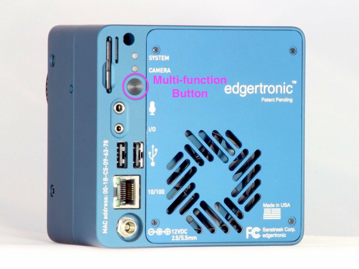 Multifunction button edgertronic high speed video camera
