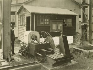 505 38in cold saw inserted tooth blades for cutting up to 24in x 7½in RSJ light fabricating shop Milsons Point. 7-4-1929