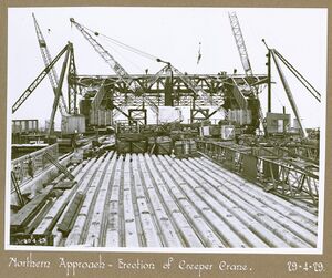 508 North approach erection of creeper crane. 29-4-1929