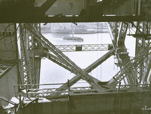 520 View through steelwork from southern pylon. 6-6-1929