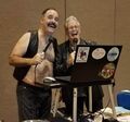 Bill Eyler and Anne Uebelacker calling the Leather Tip at Palm Springs Swing & Mix 2017, 2017
