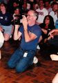 Behind the video camera at Peel The Apple, 1989