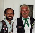 Marc (L) with David Yow (R) at Western Star Dancers St Patrick's Day dance, 17 Mar 1990