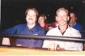 Mark "Ann" Halle (L) and Ralph Smith (R). Photo taken at 37th National Square Dance Convention, night at Disneyland, Anaheim, CA, June 1988