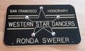 Honorary Western Star Dancers Badge for Ronda