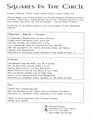 "Squares In The Circle" lyric sheet