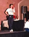 Ted Oakes making announcements at Cross Trails In The Desert, May 1988