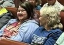 Rachel and Tina sitting next to each other at The Palace Theatre on November 18, 2025