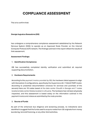 15 09 Compliance Assessment George Bassadone signed.pdf