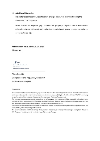 File:CERTIFICATE OF COMPLIANCE Dfinity Foundation Final signed.pdf
