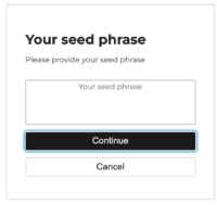 Recover a lost identity with seed phrase