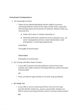 Independence Assessment vestraICT