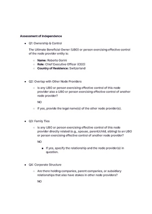 NOKU - Independence Assessment