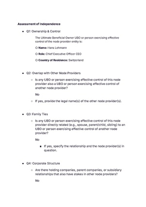 SENSELAN Assessment of Independence Signed