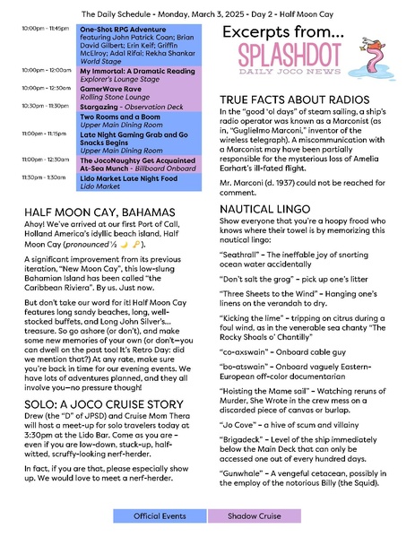 File:JoCo Cruise 2025 - Day 2 - Daily Schedule Flyer.pdf