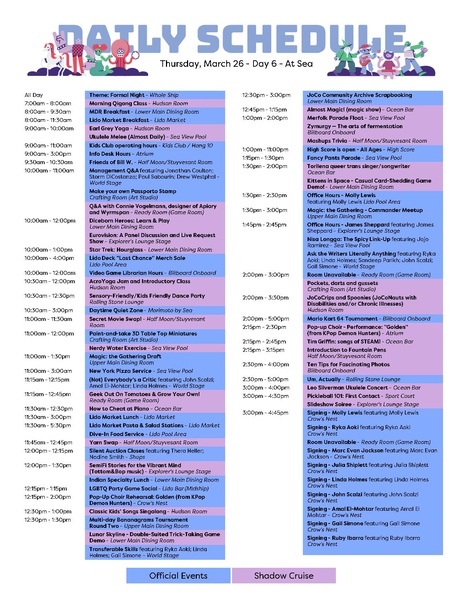 File:JoCo Cruise 2026 - Day 6 - Daily Schedule Flyer.pdf