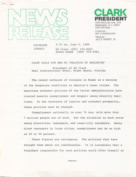 File:CAMPAIGNS Clark for President 1980-06-09 News Release.pdf