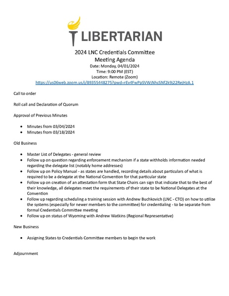 File:LNC Credentialing Committee 2024 - 04.01.2024 Agenda.pdf