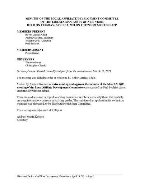 File:LPNY COMMITTEES Local Affiliate Development 2021-04-13 Minutes APPROVED 2021-06-08.pdf