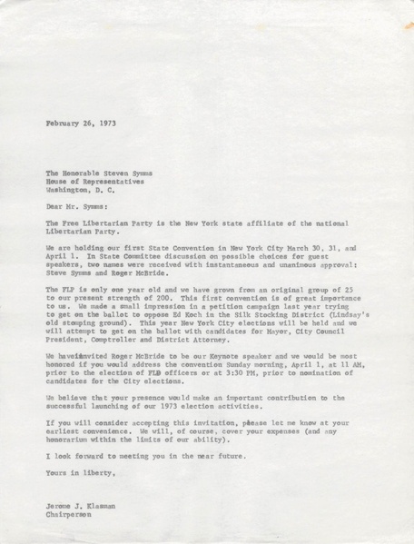 File:LPNY CONVENTIONS 1973-02-26 Letter from Jerome Klasman to Steven Symms.pdf