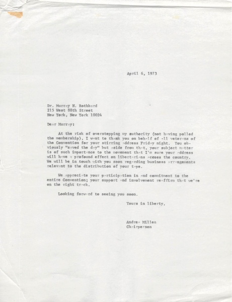 File:LPNY CONVENTIONS 1973-04-06 Letter from Andrea Millen to Murray Rothbard.pdf