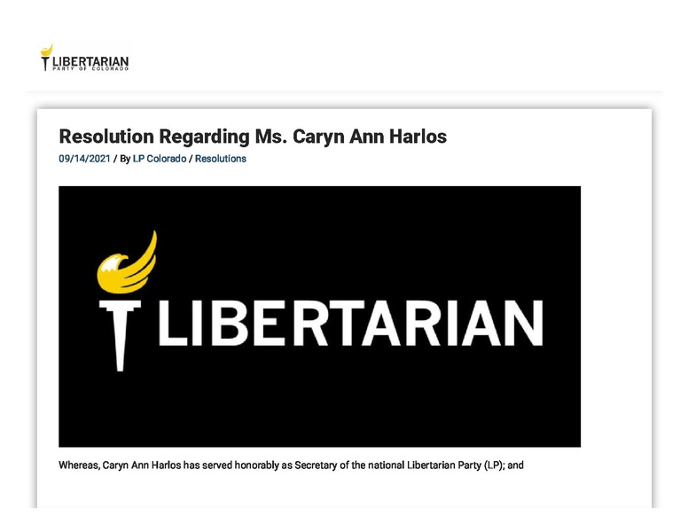 File:Resolution regarding Ms. Caryn Ann Harlos - Libertarian Party of Colorado.pdf