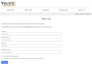 Vectric Sign Up Page.png