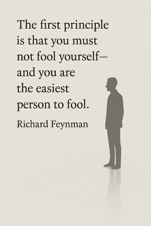 Richard Feynman quote: The key is not to be fooled. And you are the easiest person to fool.