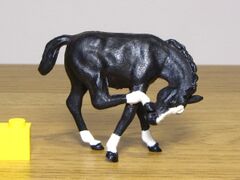 Britains plastic Colt scratching, black 1956