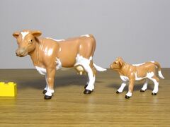 Ertl Collectible Guernsey cow with calf