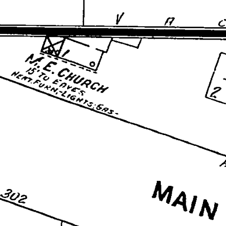 Methodist Episcopal Church Creston Coulter and South Main 1912map.PNG
