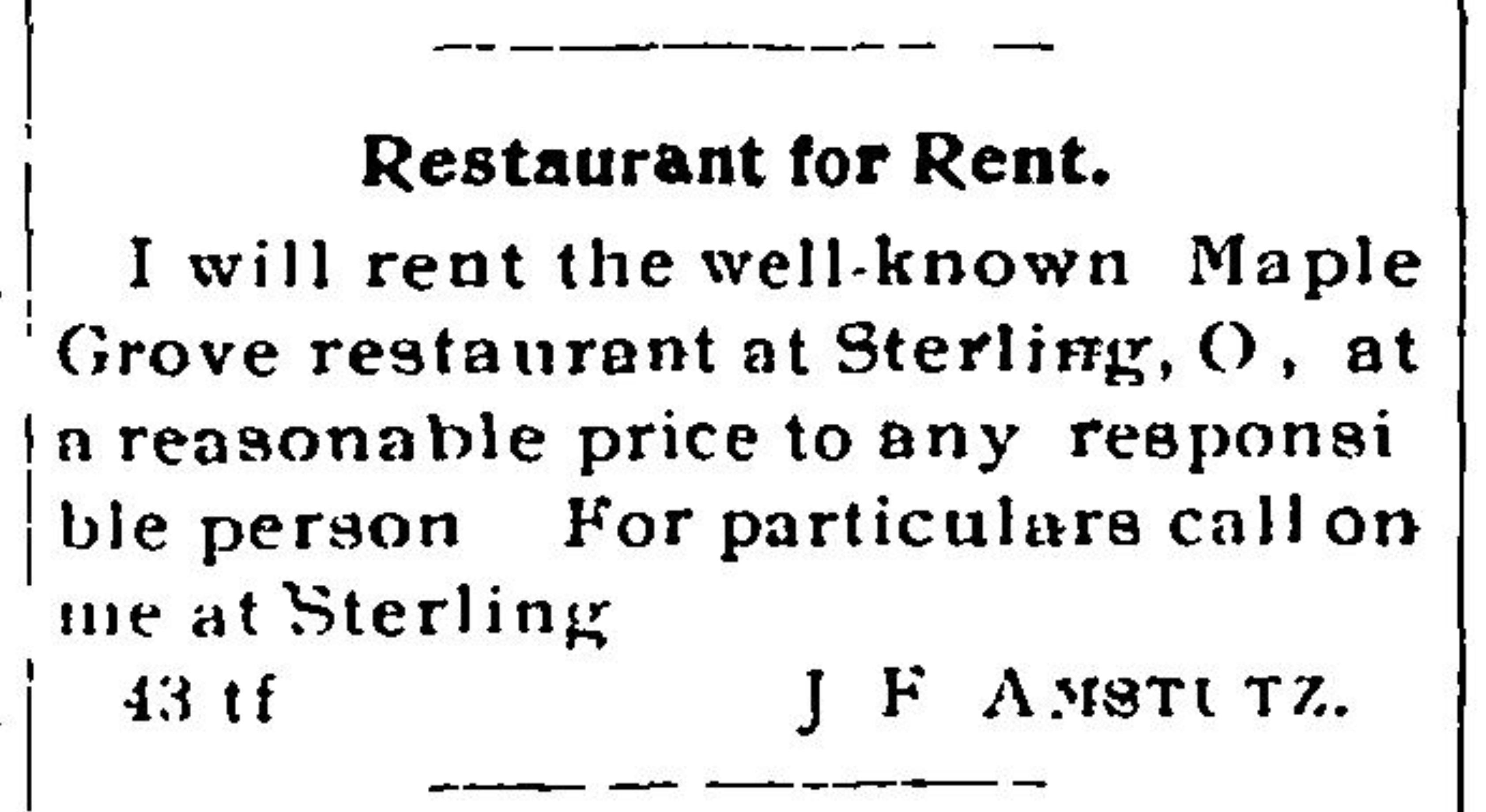 Maple Grove Restaurant Media Gallery - Wayne County, Ohio Online