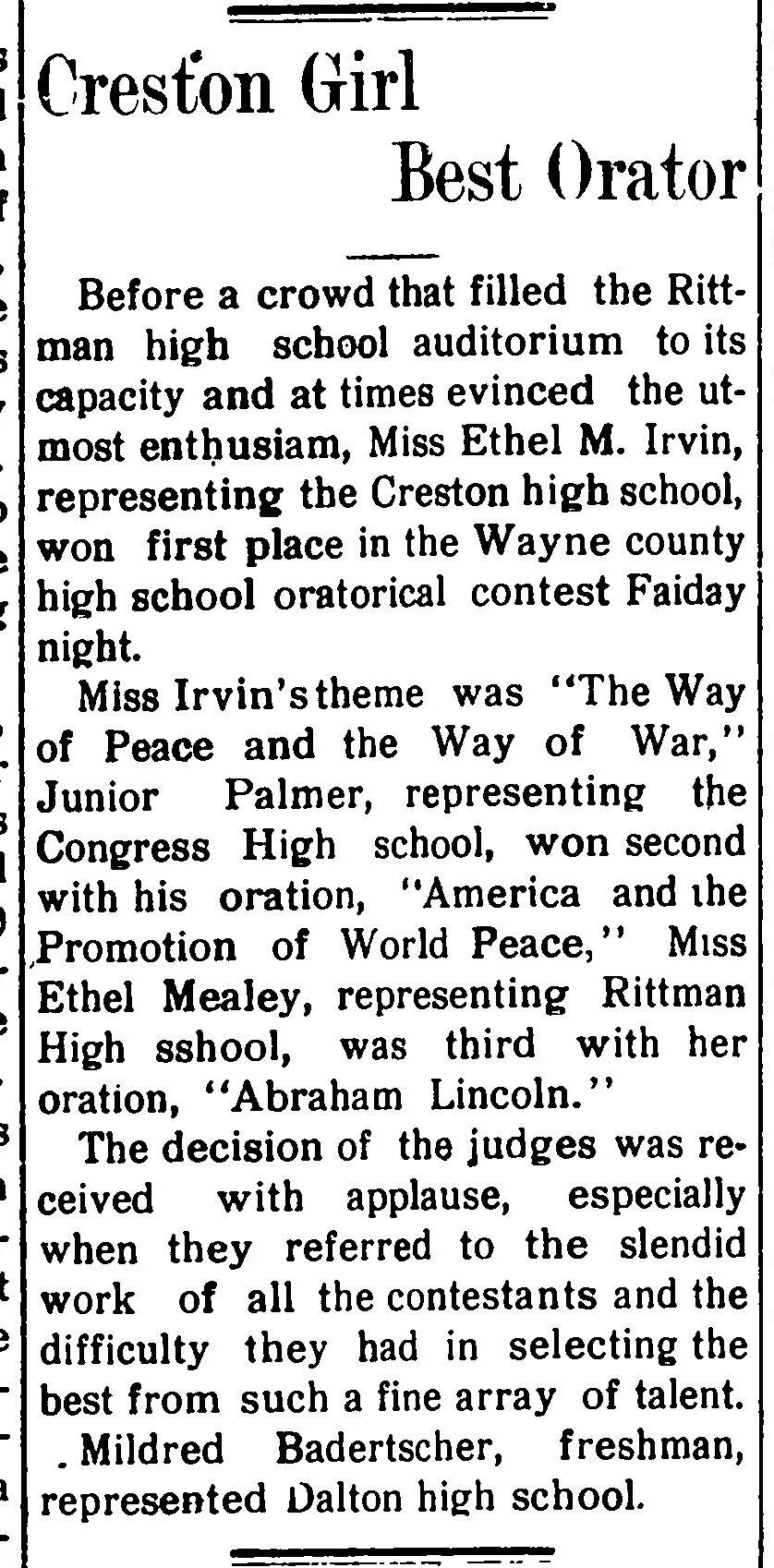 Page 1 of Dalton Gazette,published in Dalton, Ohio on Thursday, April 7th, 1927.jpeg