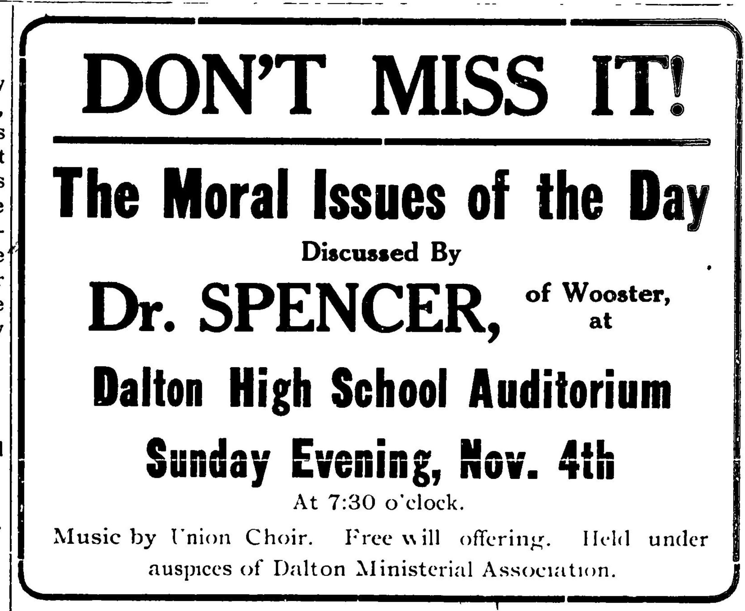 Page 1 of Dalton Gazette,published in Dalton, Ohio on Thursday, November 1st, 1928.jpeg
